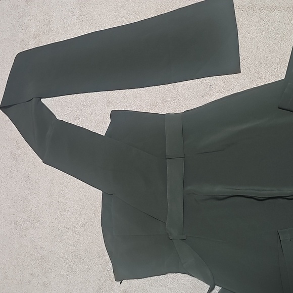 Pants - Elegant Dark Green One-Shoulder Jumpsuit